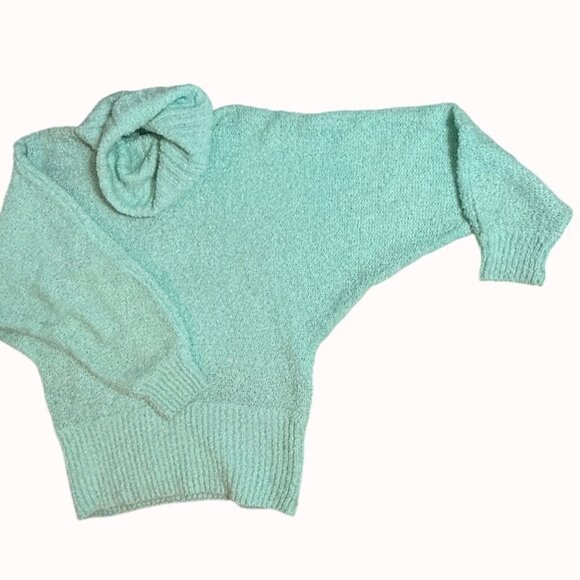 Jason Maxwell Cowl Neck Sweater Sz L VTG 80s Pastel Textured Knit Dolman Sleeve - Picture 4 of 13